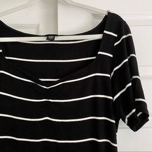 torrid black and white striped tee